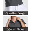 imageMAGCOMSEN Womens Polo Shirts Cotton 3Button Short Sleeve Collared Tops Summer Cool Shirt Uniform Casual ShirtsDark Grey
