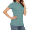 imageMAGCOMSEN Womens Polo Shirts Cotton 3Button Short Sleeve Collared Tops Summer Cool Shirt Uniform Casual ShirtsGrey Green