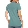imageMAGCOMSEN Womens Polo Shirts Cotton 3Button Short Sleeve Collared Tops Summer Cool Shirt Uniform Casual ShirtsGrey Green