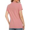 imageMAGCOMSEN Womens Polo Shirts Cotton 3Button Short Sleeve Collared Tops Summer Cool Shirt Uniform Casual ShirtsGrey Pink