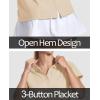 imageMAGCOMSEN Womens Polo Shirts Cotton 3Button Short Sleeve Collared Tops Summer Cool Shirt Uniform Casual ShirtsLight Apricot