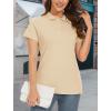imageMAGCOMSEN Womens Polo Shirts Cotton 3Button Short Sleeve Collared Tops Summer Cool Shirt Uniform Casual ShirtsLight Apricot
