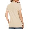 imageMAGCOMSEN Womens Polo Shirts Cotton 3Button Short Sleeve Collared Tops Summer Cool Shirt Uniform Casual ShirtsLight Apricot