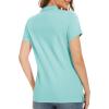 imageMAGCOMSEN Womens Polo Shirts Cotton 3Button Short Sleeve Collared Tops Summer Cool Shirt Uniform Casual ShirtsLight Blue