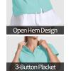 imageMAGCOMSEN Womens Polo Shirts Cotton 3Button Short Sleeve Collared Tops Summer Cool Shirt Uniform Casual ShirtsLight Blue