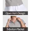 imageMAGCOMSEN Womens Polo Shirts Cotton 3Button Short Sleeve Collared Tops Summer Cool Shirt Uniform Casual ShirtsLight Grey