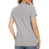 imageMAGCOMSEN Womens Polo Shirts Cotton 3Button Short Sleeve Collared Tops Summer Cool Shirt Uniform Casual ShirtsLight Grey