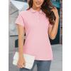 imageMAGCOMSEN Womens Polo Shirts Cotton 3Button Short Sleeve Collared Tops Summer Cool Shirt Uniform Casual ShirtsLight Pink