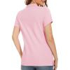 imageMAGCOMSEN Womens Polo Shirts Cotton 3Button Short Sleeve Collared Tops Summer Cool Shirt Uniform Casual ShirtsLight Pink