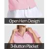 imageMAGCOMSEN Womens Polo Shirts Cotton 3Button Short Sleeve Collared Tops Summer Cool Shirt Uniform Casual ShirtsLight Pink