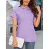 imageMAGCOMSEN Womens Polo Shirts Cotton 3Button Short Sleeve Collared Tops Summer Cool Shirt Uniform Casual ShirtsLight Purple