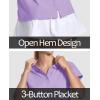 imageMAGCOMSEN Womens Polo Shirts Cotton 3Button Short Sleeve Collared Tops Summer Cool Shirt Uniform Casual ShirtsLight Purple