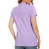 imageMAGCOMSEN Womens Polo Shirts Cotton 3Button Short Sleeve Collared Tops Summer Cool Shirt Uniform Casual ShirtsLight Purple