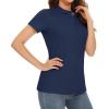 imageMAGCOMSEN Womens Polo Shirts Cotton 3Button Short Sleeve Collared Tops Summer Cool Shirt Uniform Casual ShirtsNavy
