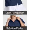 imageMAGCOMSEN Womens Polo Shirts Cotton 3Button Short Sleeve Collared Tops Summer Cool Shirt Uniform Casual ShirtsNavy