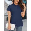 imageMAGCOMSEN Womens Polo Shirts Cotton 3Button Short Sleeve Collared Tops Summer Cool Shirt Uniform Casual ShirtsNavy
