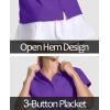 imageMAGCOMSEN Womens Polo Shirts Cotton 3Button Short Sleeve Collared Tops Summer Cool Shirt Uniform Casual ShirtsPurple