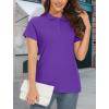 imageMAGCOMSEN Womens Polo Shirts Cotton 3Button Short Sleeve Collared Tops Summer Cool Shirt Uniform Casual ShirtsPurple