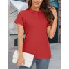 imageMAGCOMSEN Womens Polo Shirts Cotton 3Button Short Sleeve Collared Tops Summer Cool Shirt Uniform Casual ShirtsTomato Red