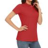imageMAGCOMSEN Womens Polo Shirts Cotton 3Button Short Sleeve Collared Tops Summer Cool Shirt Uniform Casual ShirtsTomato Red