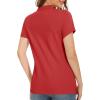 imageMAGCOMSEN Womens Polo Shirts Cotton 3Button Short Sleeve Collared Tops Summer Cool Shirt Uniform Casual ShirtsTomato Red
