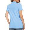 imageMAGCOMSEN Womens Polo Shirts Cotton 3Button Short Sleeve Collared Tops Summer Cool Shirt Uniform Casual ShirtsWaterfall Blue