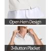 imageMAGCOMSEN Womens Polo Shirts Cotton 3Button Short Sleeve Collared Tops Summer Cool Shirt Uniform Casual ShirtsWhite