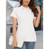 imageMAGCOMSEN Womens Polo Shirts Cotton 3Button Short Sleeve Collared Tops Summer Cool Shirt Uniform Casual ShirtsWhite