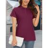 imageMAGCOMSEN Womens Polo Shirts Cotton 3Button Short Sleeve Collared Tops Summer Cool Shirt Uniform Casual ShirtsWine Red