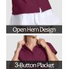 imageMAGCOMSEN Womens Polo Shirts Cotton 3Button Short Sleeve Collared Tops Summer Cool Shirt Uniform Casual ShirtsWine Red