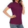imageMAGCOMSEN Womens Polo Shirts Cotton 3Button Short Sleeve Collared Tops Summer Cool Shirt Uniform Casual ShirtsWine Red