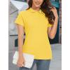 imageMAGCOMSEN Womens Polo Shirts Cotton 3Button Short Sleeve Collared Tops Summer Cool Shirt Uniform Casual ShirtsYellow