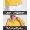 imageMAGCOMSEN Womens Polo Shirts Cotton 3Button Short Sleeve Collared Tops Summer Cool Shirt Uniform Casual ShirtsYellow