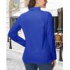 imageMAGCOMSEN Womens Polo Shirts Long Sleeve 3Button Cotton Cool Shirts Wicking Casual Business Collared Shirts TopsBright Blue