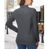 imageMAGCOMSEN Womens Polo Shirts Long Sleeve 3Button Cotton Cool Shirts Wicking Casual Business Collared Shirts TopsDark Gray