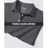 imageMAGCOMSEN Womens Polo Shirts Long Sleeve 3Button Cotton Cool Shirts Wicking Casual Business Collared Shirts TopsDark Gray