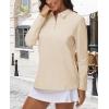 imageMAGCOMSEN Womens Polo Shirts Long Sleeve 3Button Cotton Cool Shirts Wicking Casual Business Collared Shirts TopsKhaki