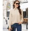 imageMAGCOMSEN Womens Polo Shirts Long Sleeve 3Button Cotton Cool Shirts Wicking Casual Business Collared Shirts TopsKhaki