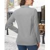 imageMAGCOMSEN Womens Polo Shirts Long Sleeve 3Button Cotton Cool Shirts Wicking Casual Business Collared Shirts TopsLight Gray