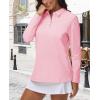 imageMAGCOMSEN Womens Polo Shirts Long Sleeve 3Button Cotton Cool Shirts Wicking Casual Business Collared Shirts TopsLight Pink