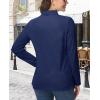 imageMAGCOMSEN Womens Polo Shirts Long Sleeve 3Button Cotton Cool Shirts Wicking Casual Business Collared Shirts TopsNavy Blue