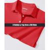 imageMAGCOMSEN Womens Polo Shirts Long Sleeve 3Button Cotton Cool Shirts Wicking Casual Business Collared Shirts TopsTomato Red