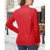 imageMAGCOMSEN Womens Polo Shirts Long Sleeve 3Button Cotton Cool Shirts Wicking Casual Business Collared Shirts TopsTomato Red
