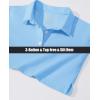 imageMAGCOMSEN Womens Polo Shirts Long Sleeve 3Button Cotton Cool Shirts Wicking Casual Business Collared Shirts TopsWaterfall Blue