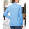 imageMAGCOMSEN Womens Polo Shirts Long Sleeve 3Button Cotton Cool Shirts Wicking Casual Business Collared Shirts TopsWaterfall Blue