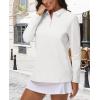imageMAGCOMSEN Womens Polo Shirts Long Sleeve 3Button Cotton Cool Shirts Wicking Casual Business Collared Shirts TopsWhite