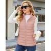 imageMAGCOMSEN Womens Puffer Vest Lightweight Stand Collar Zip 4 Pockets Puffy Vests Sleeveless Quilted Padded OuterwearApricot