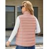 imageMAGCOMSEN Womens Puffer Vest Lightweight Stand Collar Zip 4 Pockets Puffy Vests Sleeveless Quilted Padded OuterwearApricot