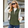 imageMAGCOMSEN Womens Puffer Vest Lightweight Stand Collar Zip 4 Pockets Puffy Vests Sleeveless Quilted Padded OuterwearArmy Green
