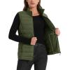 imageMAGCOMSEN Womens Puffer Vest Lightweight Stand Collar Zip 4 Pockets Puffy Vests Sleeveless Quilted Padded OuterwearArmy Green